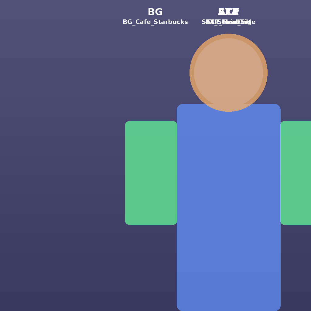 Cafe Scene — Cafe + Stand Front + Thinking